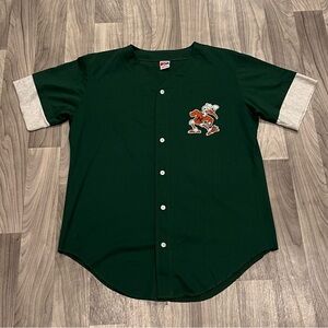 SIZE XL VINTAGE 90’s MIAMI HURRICANES SWINGSTER BASEBALL JERSEY